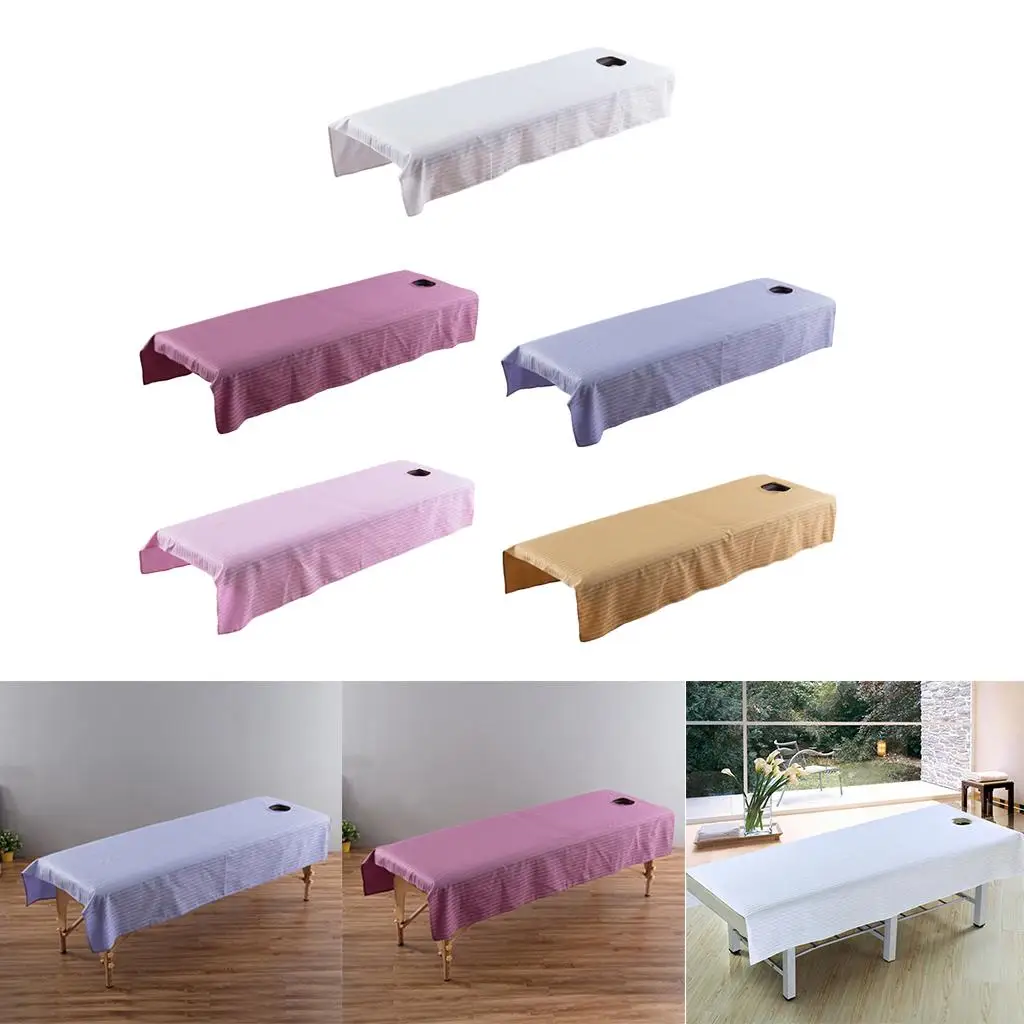 Massage Bed Sheet with Hole, Beauty Sheet Couch Cover With Breath Hole, for Beauty Salon/Spa, Home Or Travel, 120 CM