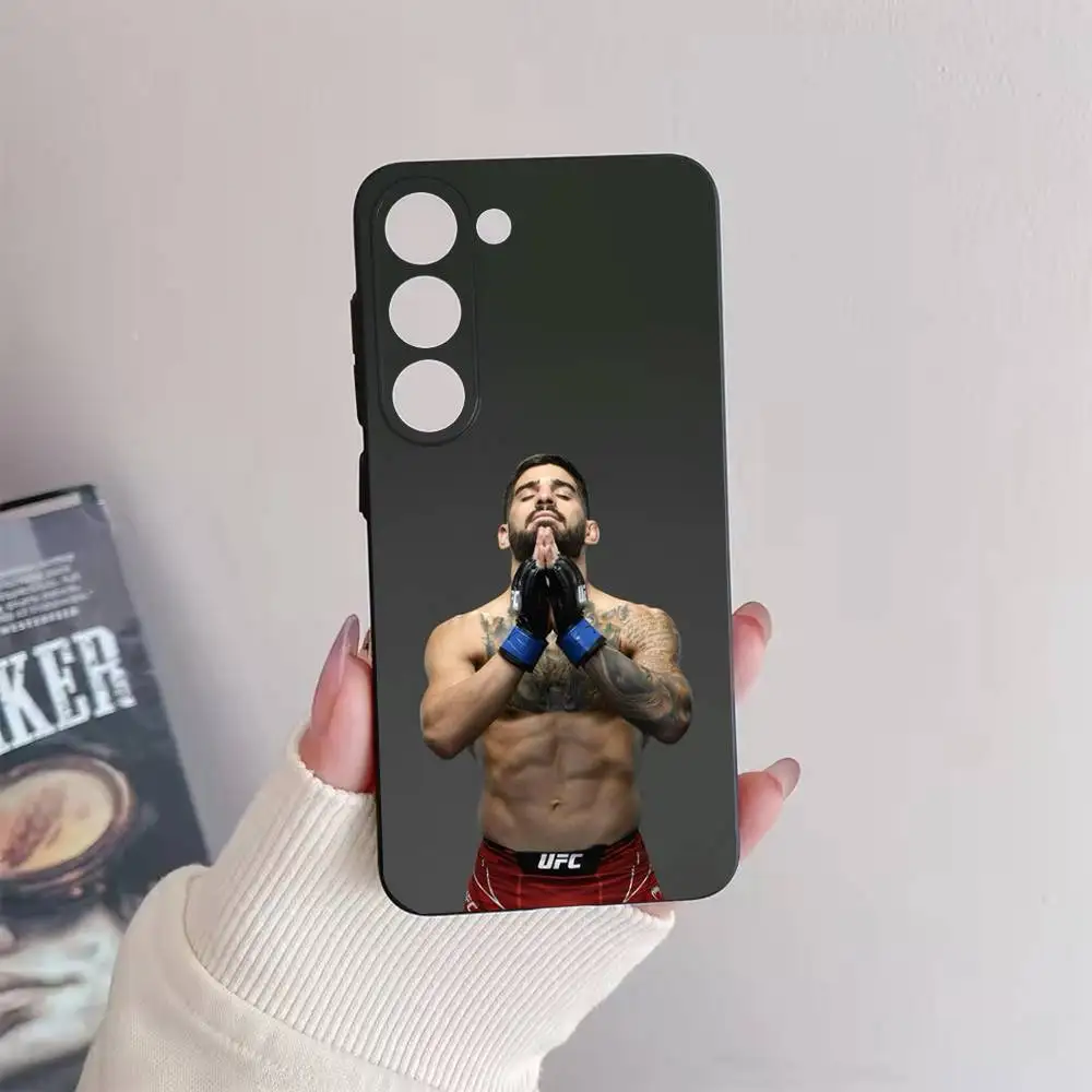 حافظة هاتف I-Ilia Fighting T-Topuria لهاتف سامسونج جالاكسي A73,72,51,53,52,71,22,5G,Note,J7,8,9 غطاء أسود ناعم