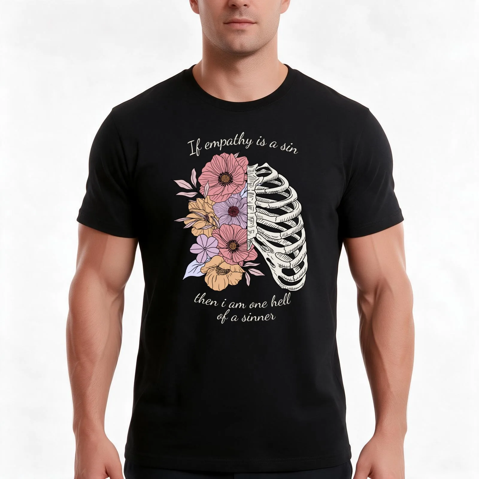 If Empathy Is A Sin Classic Aesthetic Alternative Tshirt T-Shirt Summer Casual Cotton Tee, Unisex Men Women