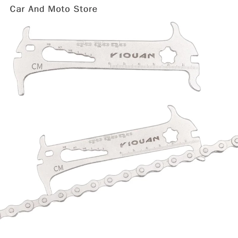 

【CMO】1Pcs Road Bike Bolt Measurement Wear Gauge Tool Portable 6-in-1 Bicycle Chain Gauge New Design Multitool