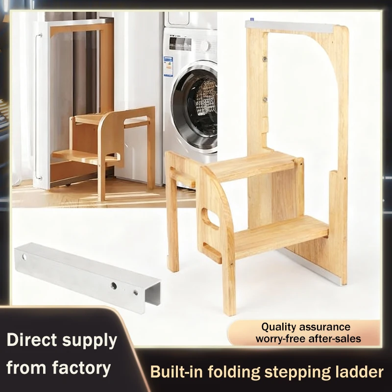 

Summit выдвижной скрытый складной табурет-ступенька со встроенной двухступенчатой лестницей для шкафа и гардероба ультратонкий компактный дизайн