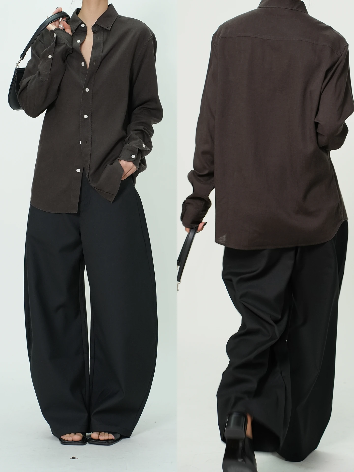 

Рубашка Airroom унисекс в стиле ретро, приталенная, с длинным рукавом, из лиоцелла Lenzing и льна, в непринужденном стиле, высококачественная, винтажная, модная, для женщин