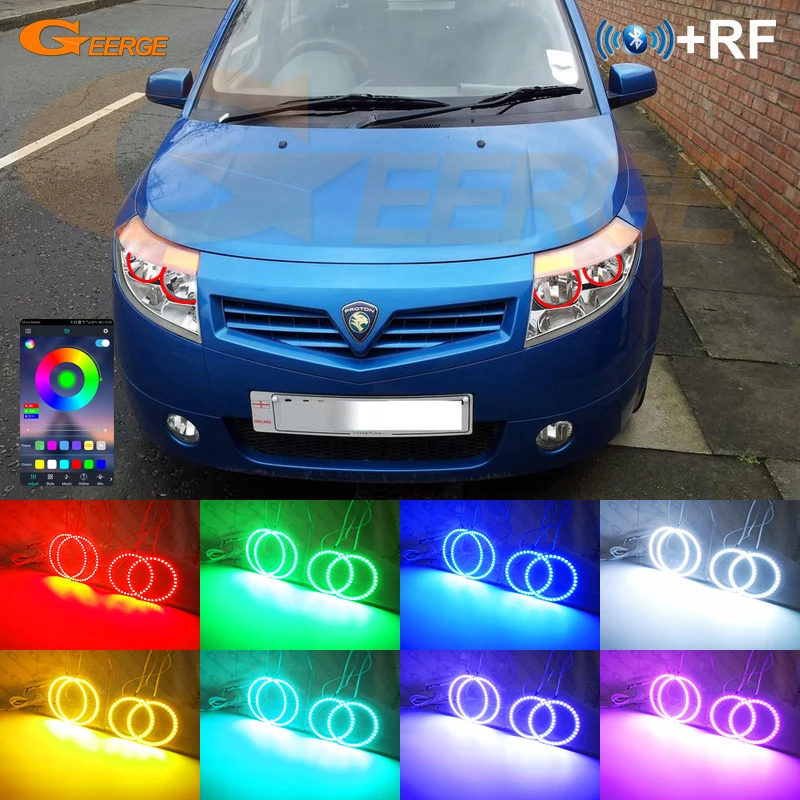 

Для Proton Savvy 2005-2010 RF Remote Bluetooth-совместимое приложение Многоцветный ультра яркий RGB светодиодный комплект «ангельские глазки» Halo Rings