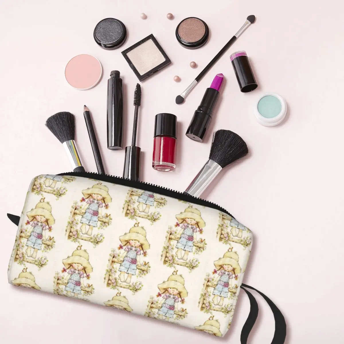 Custom Sarah Kay Toiletry Bag Women Cartoon Makeup Cosmetic Organizer Ladies Beauty Storage Dopp Kit Case