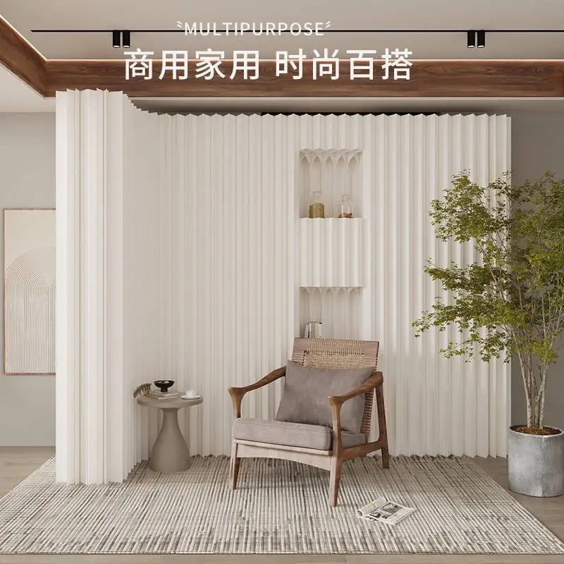 シンプルな折りたたみ式可動スクリーンパーティションウォールリビングルームエントランス展示シンプルなライブストリーム背景分離卸売