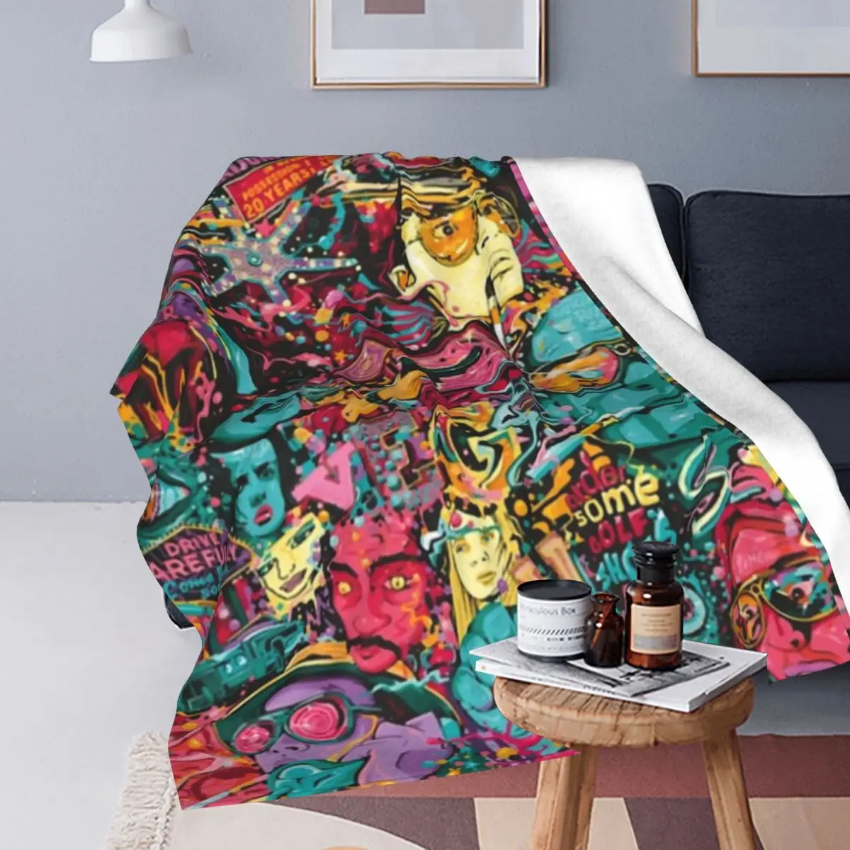 Fear And Loathing In Las Vegas Art Blankets Flannel Warm Throw Blanket Sofa Throw Blanket For Home Travel Throws Bedspread Quilt