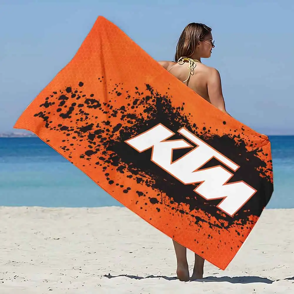 Handuk pantai motif 3D k-ktm, kain Microfiber bebas pasir lembut cepat kering tahan pasir hadiah handuk Kolam untuk perjalanan wanita Gym mandi berkemah