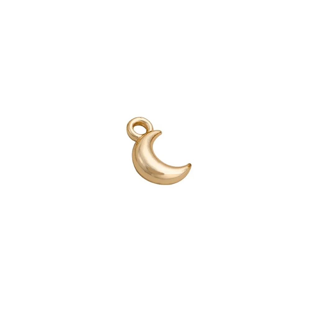 

14K Gold-plated Smooth Three-dimensional Star and Moon Pendant, Diy Handmade Accessory, Small Pendant, Bracelet, Earring, Pendan