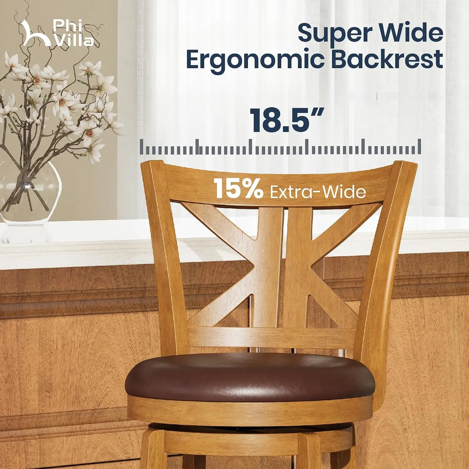 26 Inch Swivel Bar Stools With Backs Set Of 4, Customized