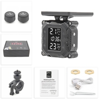 Motorcycle TPMS Motor Tire Pressure With Solar Charging Tyre Temperature Monitoring Alarm System With External Sensors