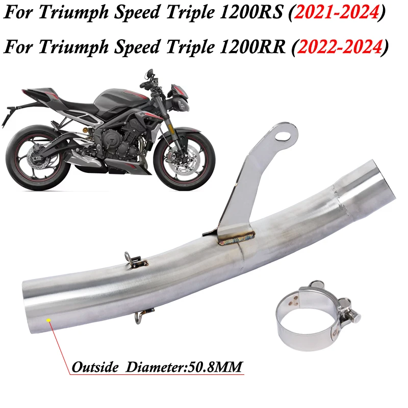 

Slip On For For Triumph Speed Triple 1200RS 1200RR 2021-2024 Motorcycle Exhaust Escape Systems Link Pipe Connection 51mm Muffler