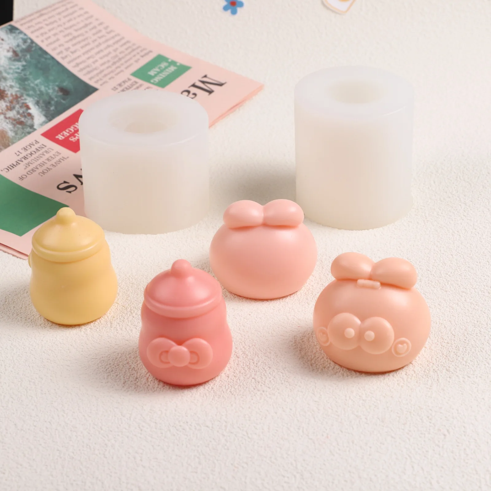 

Stereoscopic Milk Bottle Candle Mold Wax Bottle Candy Jelly Pudding DIY Handmade Soap Baking Mousse Pinch Silicone Molds