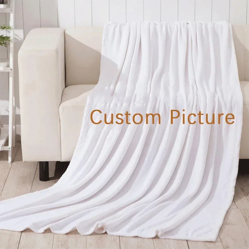 DIY Custom Flannel Blanket Personalized Fleece Throw Blankets for Sofa Bed Travel Cover Gift Anime Print on Demand Dropshipping