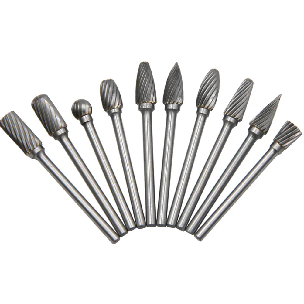 

New 10PCS 3x6mm Tungsten Steel Solid Carbide Burrs Rotary Micro Drill Bit Tool Home Woodworking Grinder Carving Bit Tool