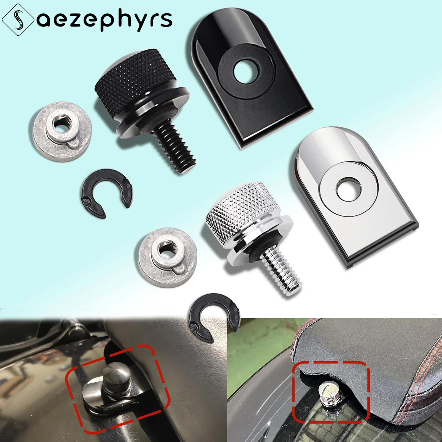 Motorcycle Rear Fender Seat Bolt Screw and Nut Kit 1/4″-20 Thread For Harley Softail Sportster XL883 Dyna Street Glide Road King