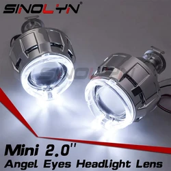 Sinolyn 2 Inch Bi Xenon Projector Lenses For H7 H4 Headlight Angel Eyes DRL Car Lights Lenses Headlamp Car Accessories Restyling