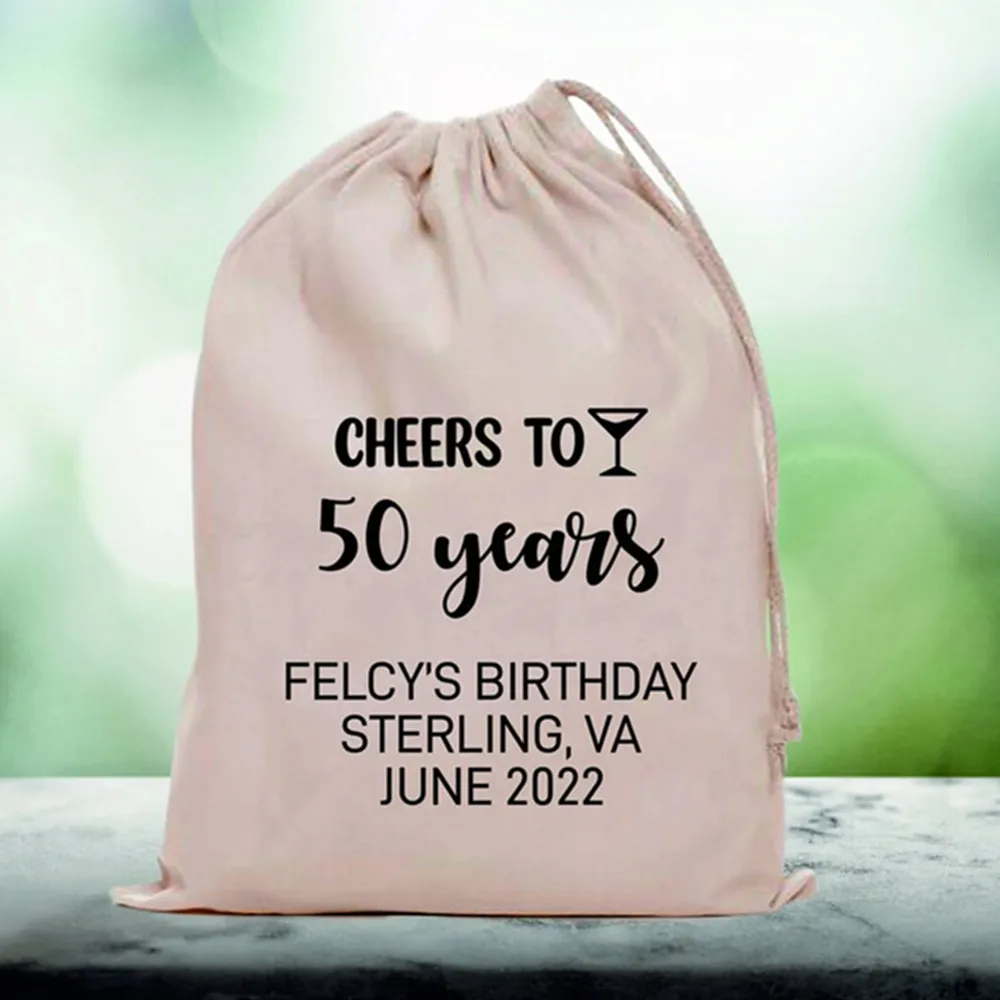 

25 PCS Birthday party bag, personalized party favor, 50th birthday, Birthday favor bag, Personalized bag, birthday gift,50 years