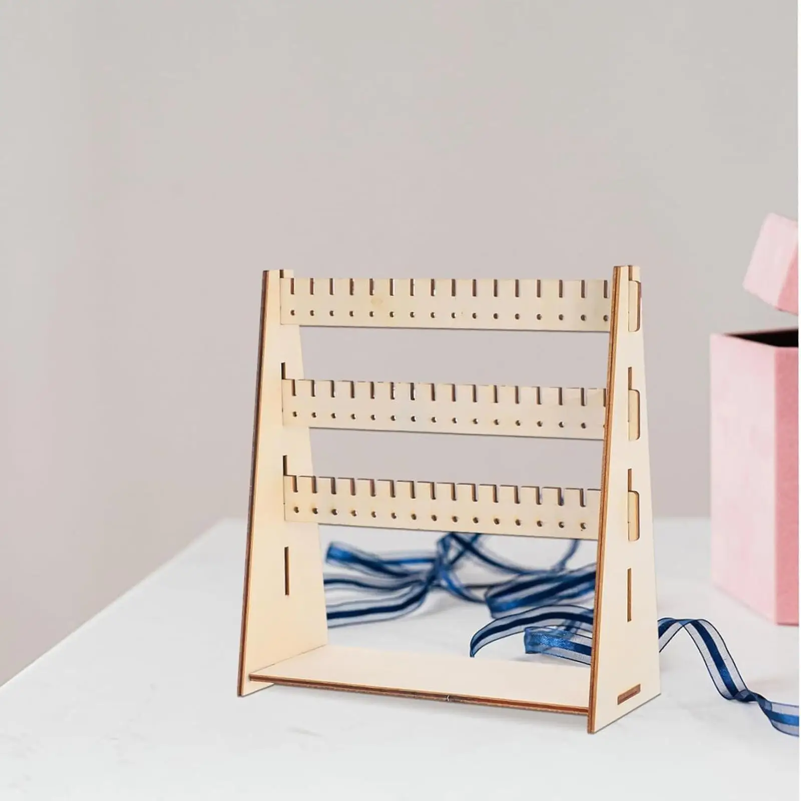 

Earrings Display Stand Necklace Jewelry Display Stand Dangling Earrings Display Rack Wood Jewelry Organizer for Store Desktop