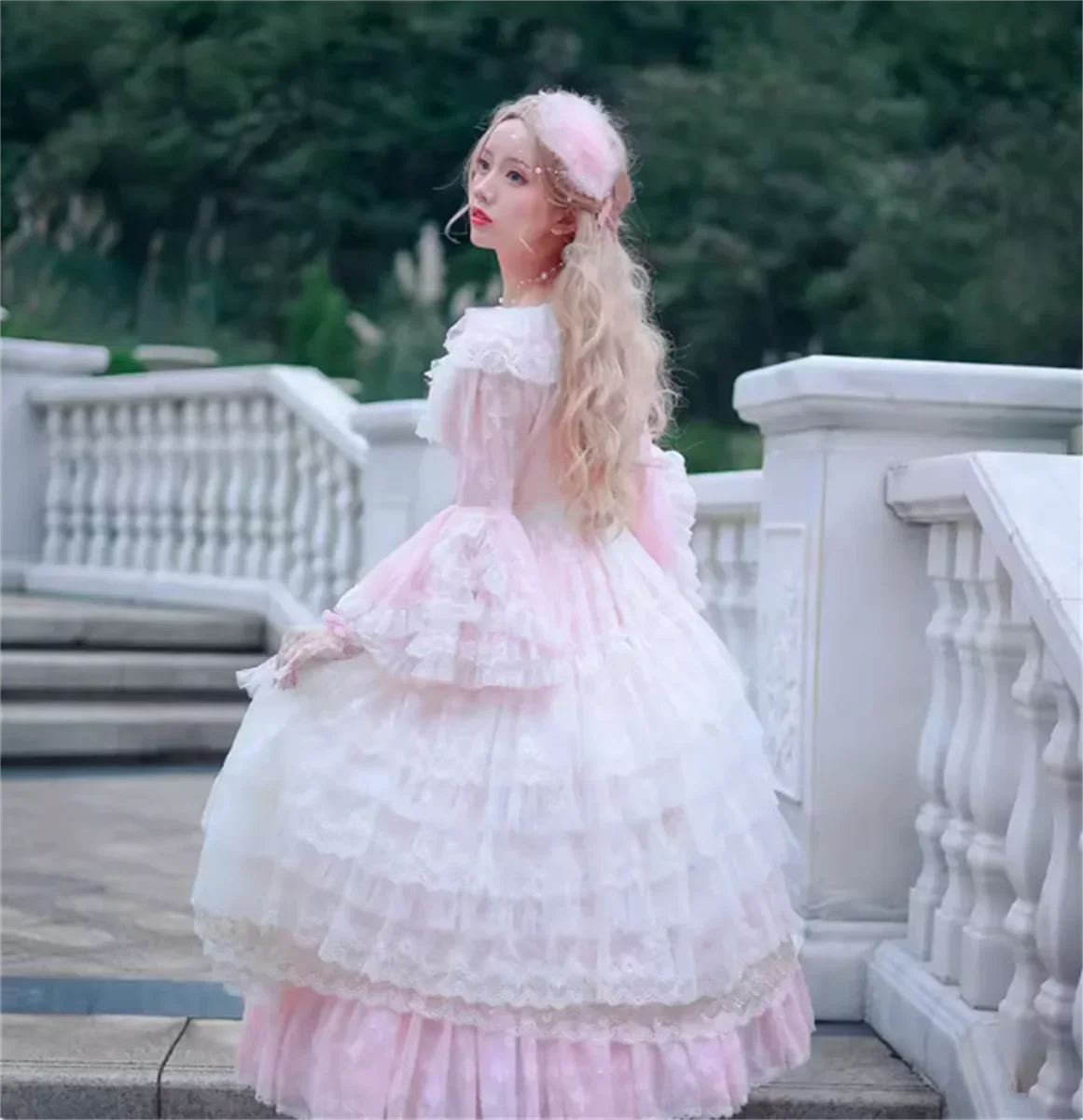 

Оригинальная подлинная кружевная цельная юбка Lolita L, удлиненная юбка с подкладкой, чехол для юбки, длинный чехол из пряжи, настраиваемый