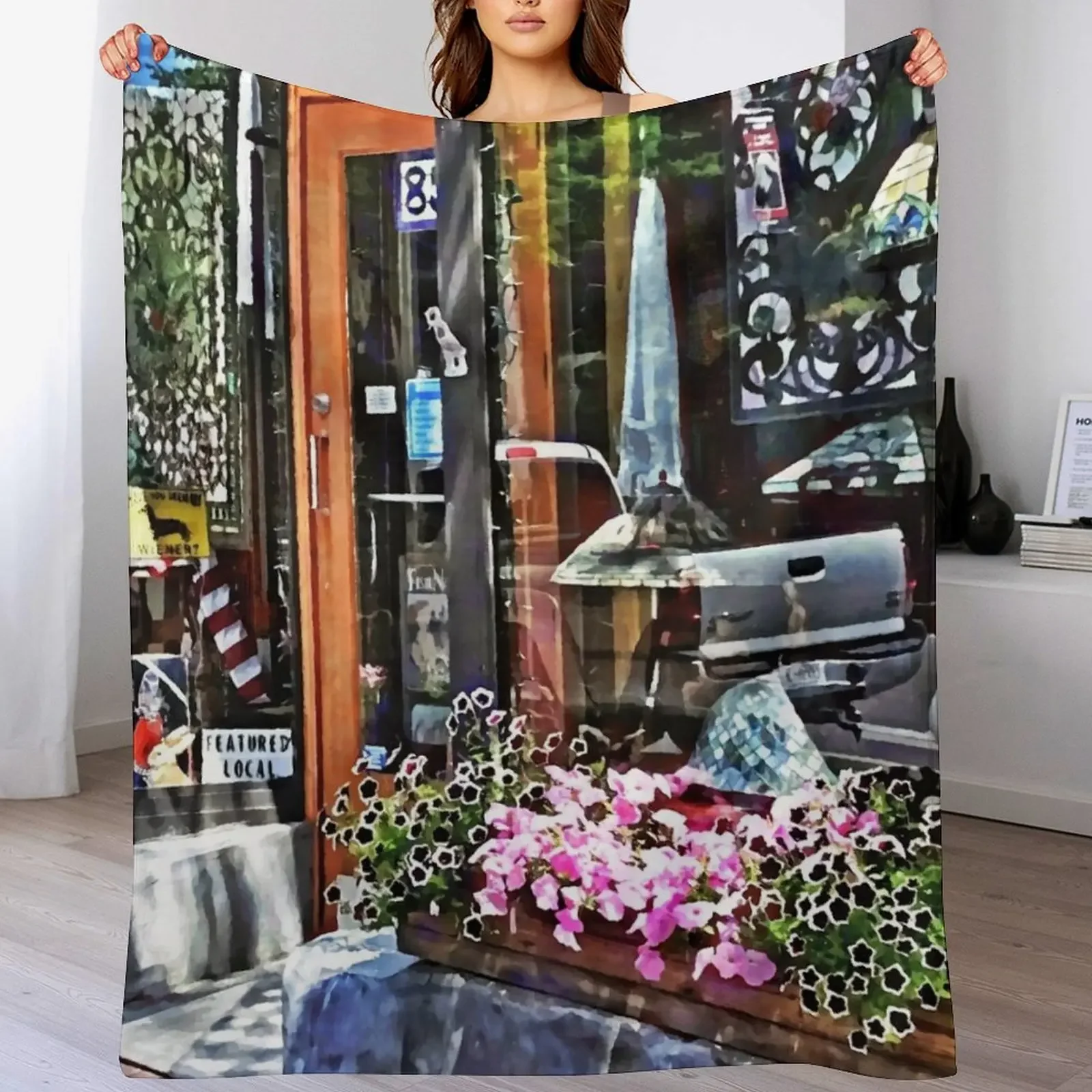 Corning NY-boutique de vitrail, couverture pour lit, couverture pour cheveux Vintage