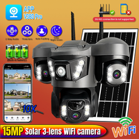3 Lens Solar WIFI Camera IP Waterproof PTZ Rotation Surveillance Wireless Human Detection Smart Home Security V380 Cameras CCTV