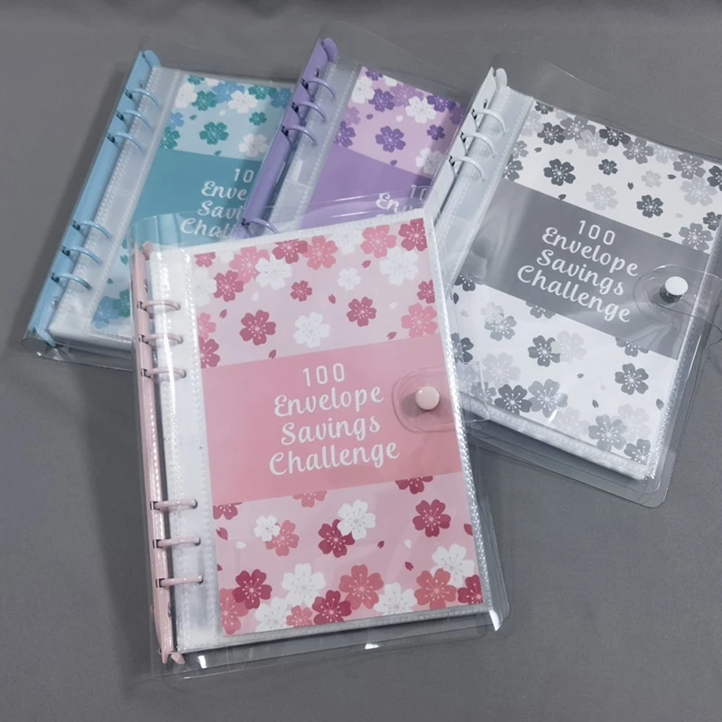 100 Day Savings Binder For Save Money For Budget Planning With Cash Envelopes Red