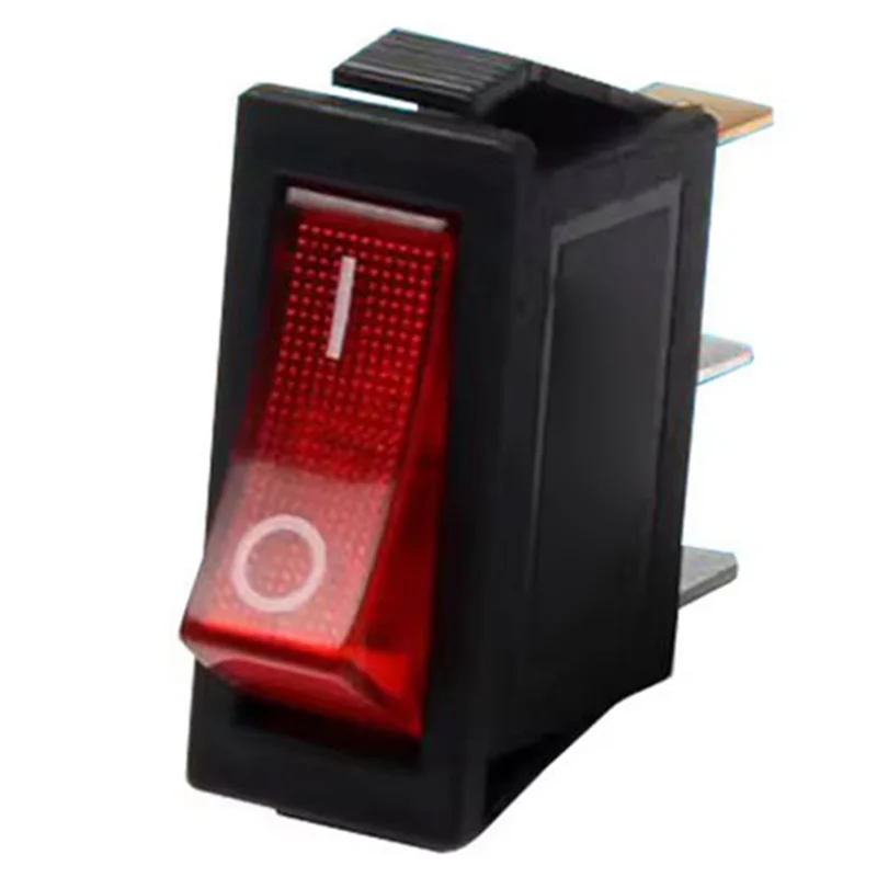 CABE-Mini Boat Red Lighted Rocker Switches 5Pcs Swtiches For Electric Fireplaces 3 Pin 2 Position On Off
