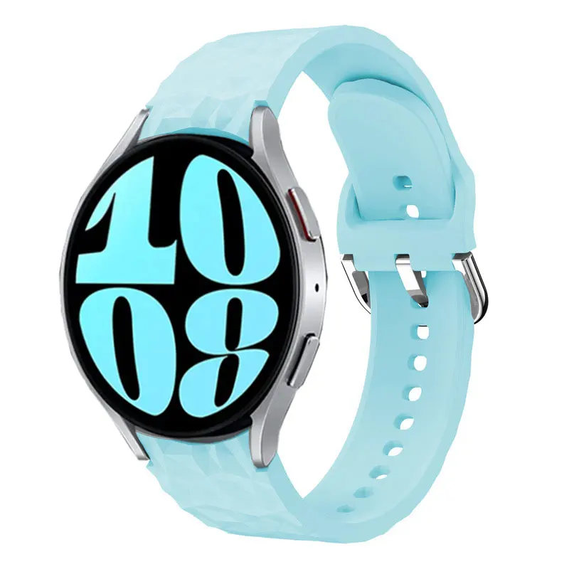 Diamond Pattern Strap For Samsung Watch 6/5/4 40mm 44mm Band No Gap Official Bracelet Correa For Galaxy Watch 6 Classic 43 47mm