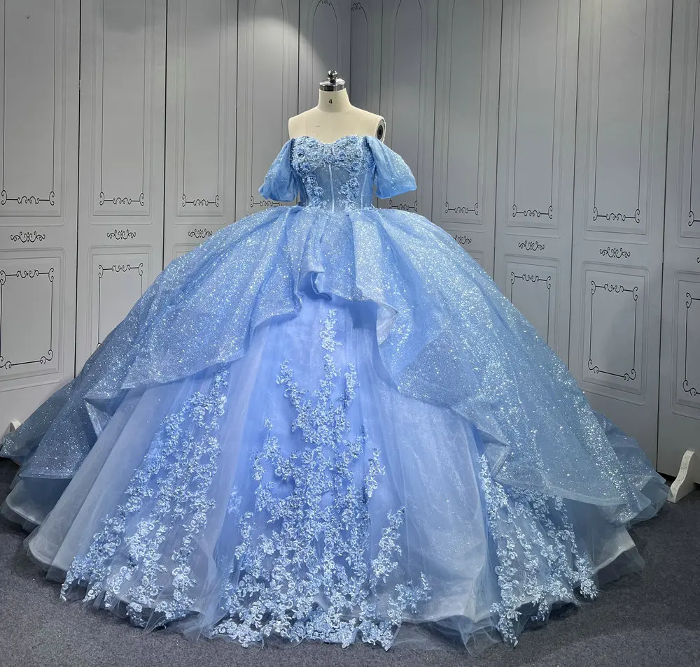 Sukienki Quinceanera Mumuleo Princess Sky Blue Vestidos De 15 Anos Vestidos Quinceaeras Azul Rey