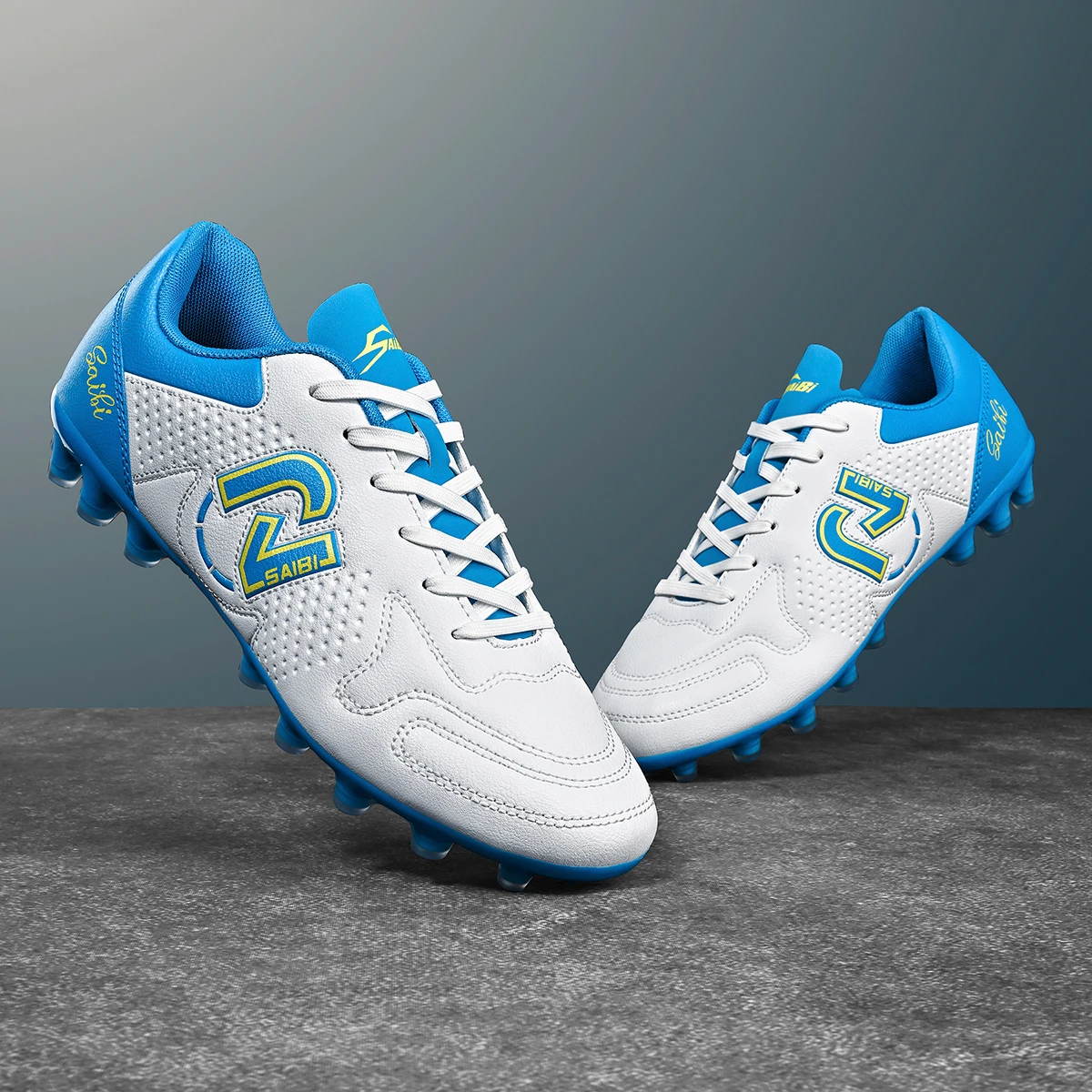 

AG FG Long Studs Soccer Shoes PU Fabric Blend Upper TPU Tough Sole Strong Grip Wear Resistant for Men Women Youth Matches