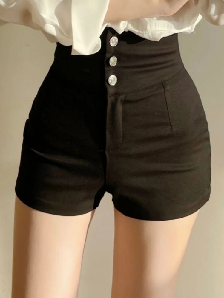 Shorts Women Classic Sporty All-match Slim Leisure Simple Holiday Faddish Streetwear Design Ulzzang Daily Solid Mature Folds New