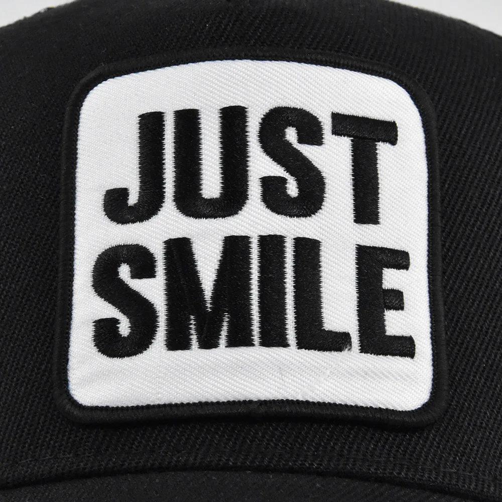 Baseball Cap Printing Just Smile Dad Hat Men Women Teenagers Mesh Snapback