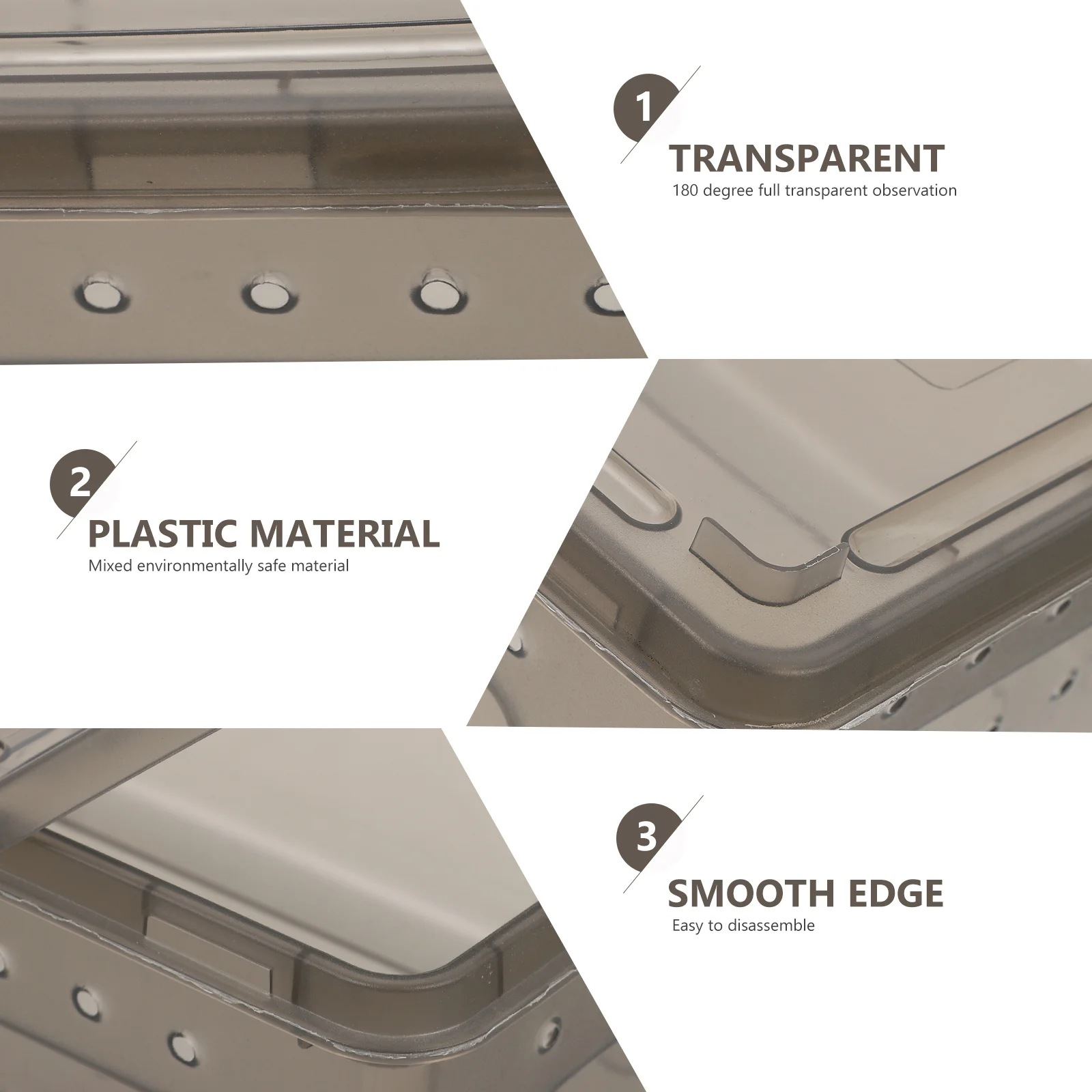 

Plastic Reptile Box with Ventilation Durable Pet Breeding Terrarium Cage for Small Reptiles Crabs Spiders Turtles