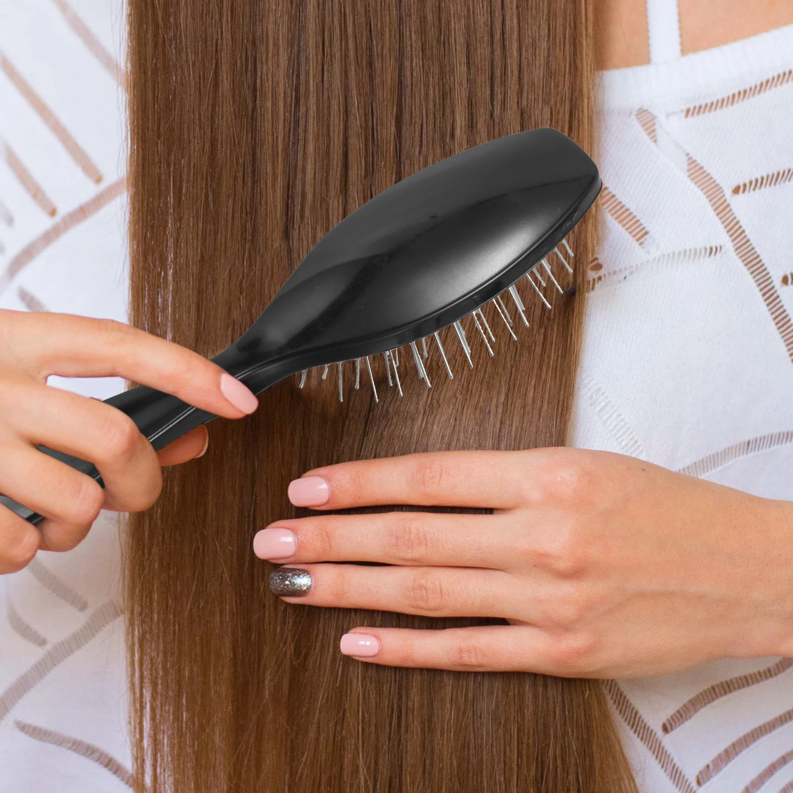 Drahtbürste aus Stahl, synthetischer Entwirrungskamm, sanfte Bürste, Reisegröße, Styler für lockige Perücken, antistatische Drahtborsten