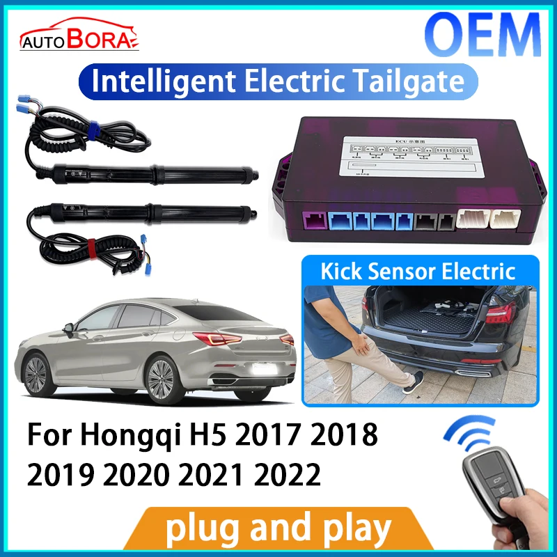 ZhuCamX Kit de elevação automática para porta traseira elétrica inteligente, abridor de porta-malas com controle remoto para Hongqi H5 2017 ~ 2022