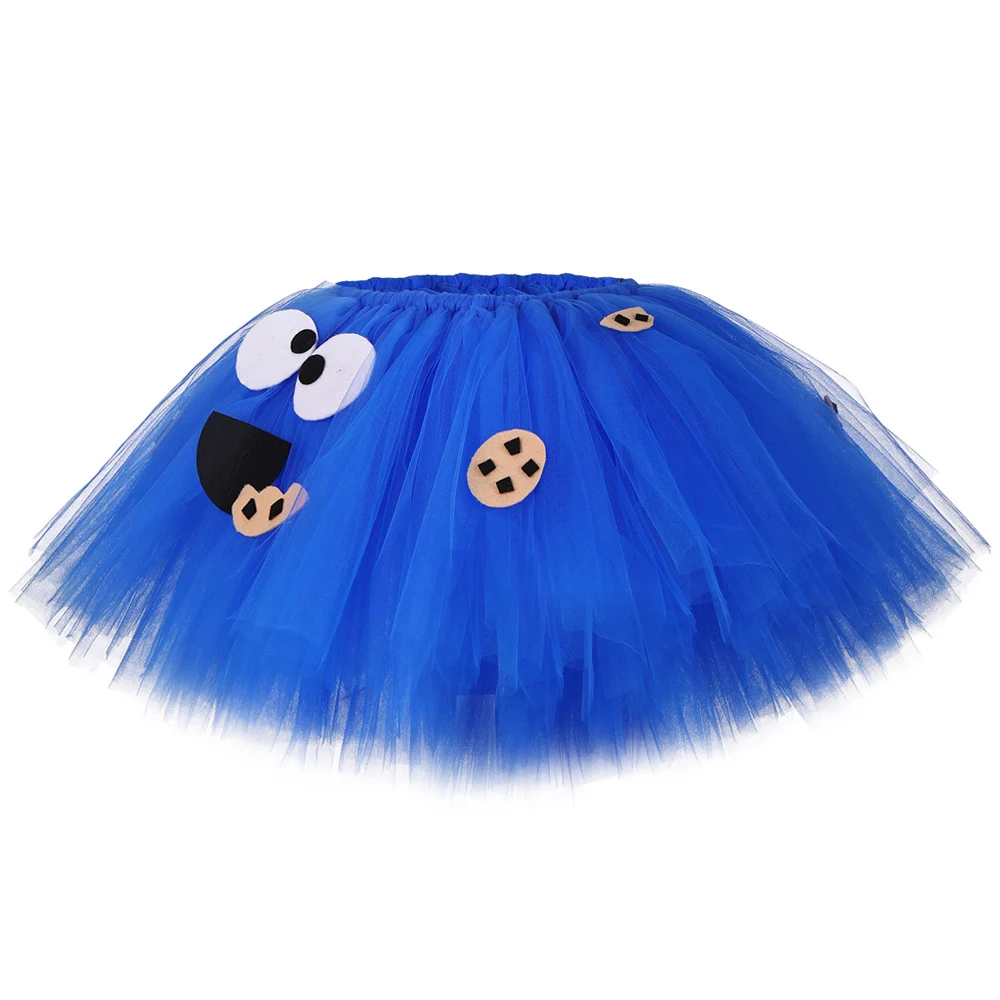 Baby Girls Cookie Monster Tutu Skirt Outfit for Kids Girl Birthday Halloween Dress Up Costumes Cartoon Anime Princess Ball Gown