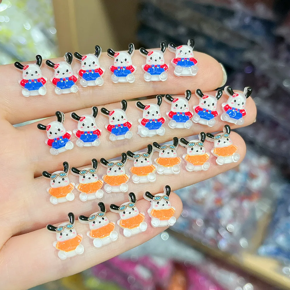 100個/パック キュートなポチャッコ樹脂ネイルチャーム - 3D漫画ネイルアート、愛らしいプレスオンネイルデコレーション、DIYカワイイマニキュア用