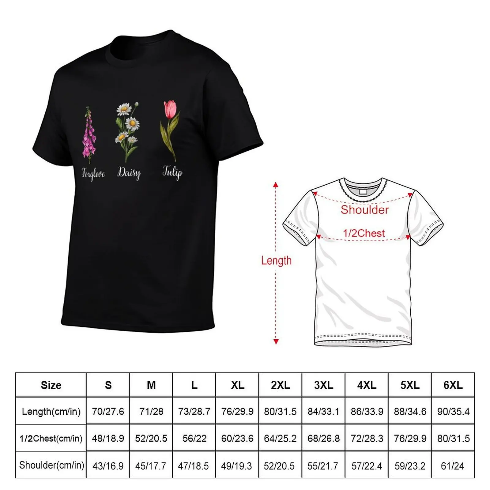 Foxglove Daisy Tulip Floral Flower camiseta divertidas camisetas hombre camisetas para hombre paquete Camiseta de algodón
