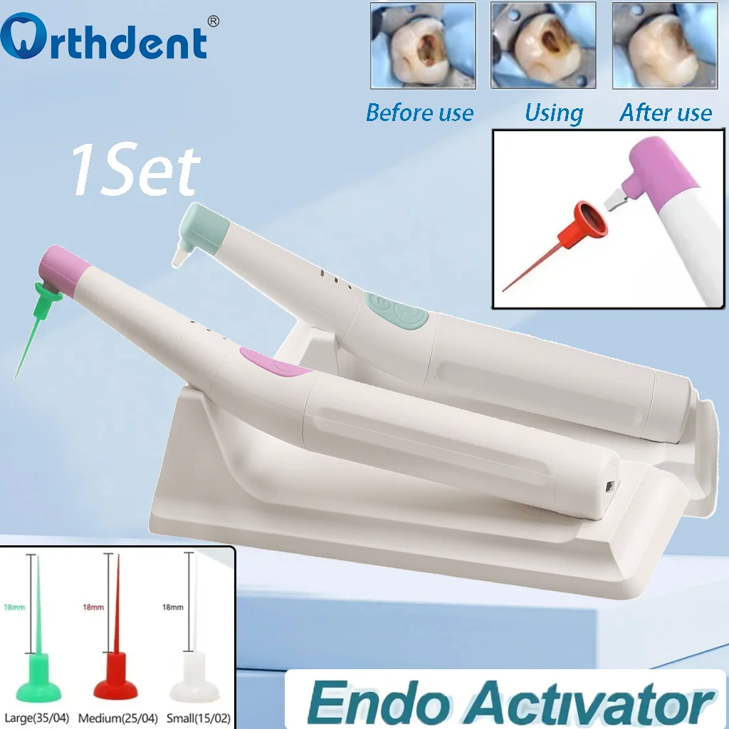 Dental Endo Activator Cleaning Sonic Irrigator Tips With LED Light For Root Canal 3 Speed  Dentistry Instrument Odontologia 1Set