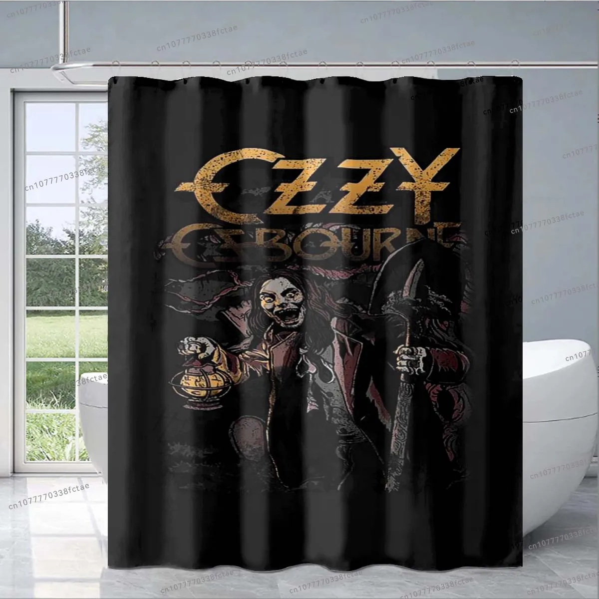 Ozzy Osbourne Retro Shower Curtain Heavy Metal Rock Singer Collage Pattern Shower Curtain Bathroom Decoration Shower Curtain