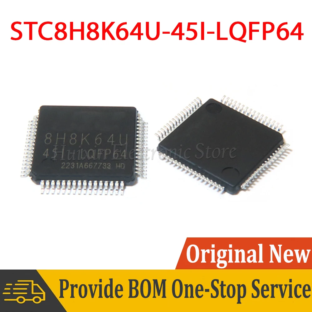 

2pcs STC8H8K64U STC8H8K64U-45I LQFP64 LQFP-64 STC8H8K64U-45I-LQFP64 1T 8051 Microcontroller MCU IC Controller Chip New Original