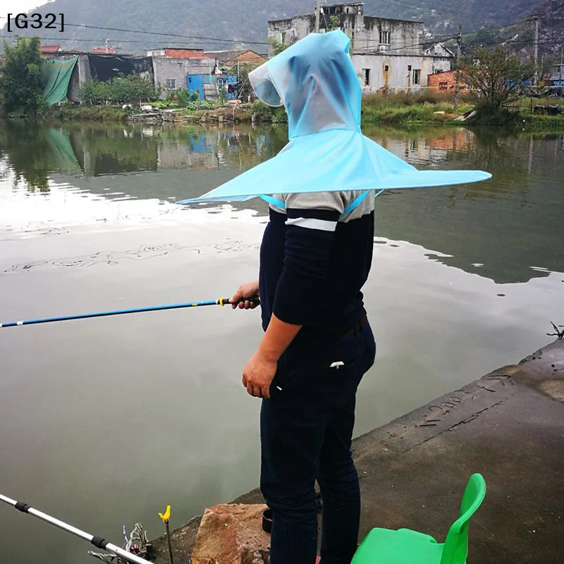 Outdoor Foldable Umbrella Hat Anti-Rain Anti-Sun Head-Mounted Sun Cap for Fishing Camping Multiple Colors Optional[G32]