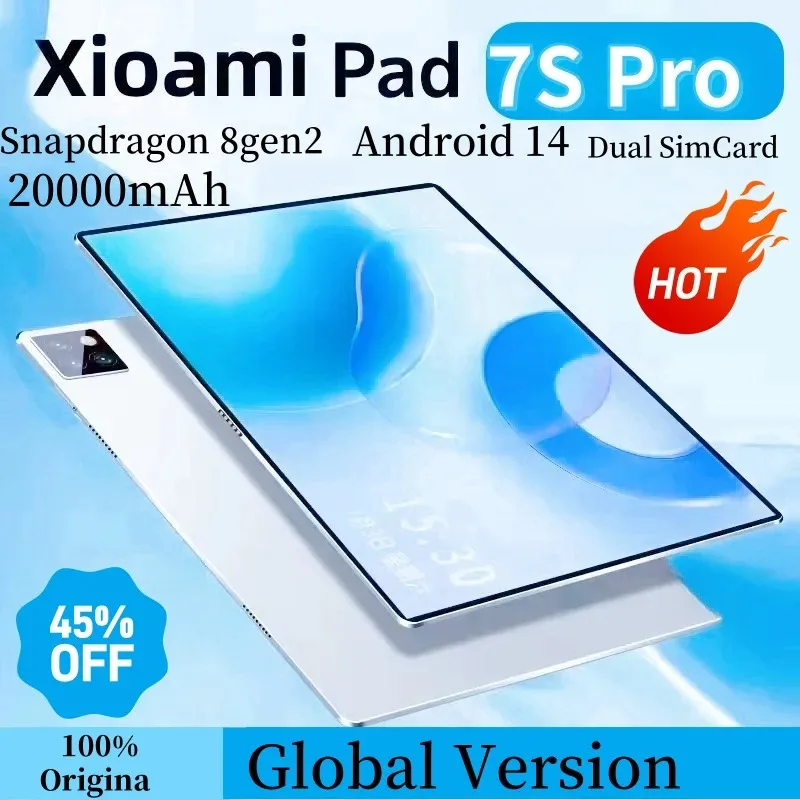 

2025 New Original Global Edition Tablet PC Pad 7S Pro Snapdragon 8 Gen2 Android 14 HD 4K 22GB+2TB 5G Tablet Dual SIM WiFi tablet