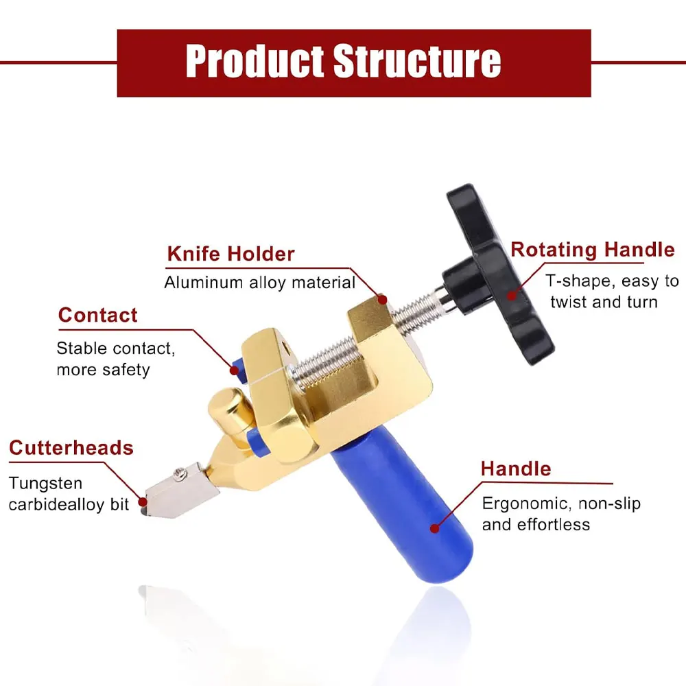 أداة قطع الزجاج متعددة الوظائف، مجموعة أدوات قطع منشار ثقب البلاط اليدوي بسمك 3-15 مم لقطع الزجاج والبلاط والمرايا. #1