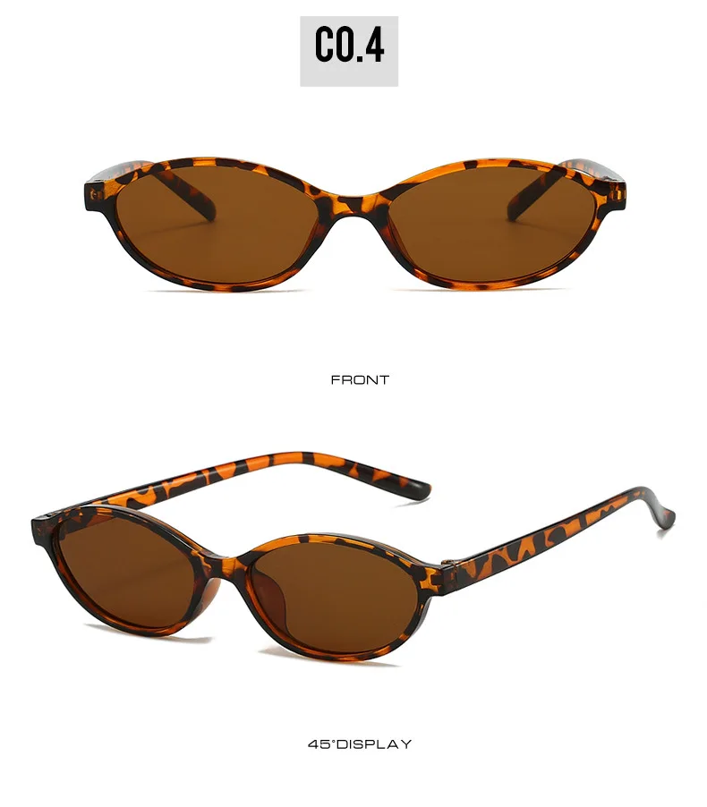 Retro Oval Frame Sunglasses Fashion Personalized Trendy Small Frame Sunglasses Punk Cat Eyes Sunshade Sun Protection Glasses