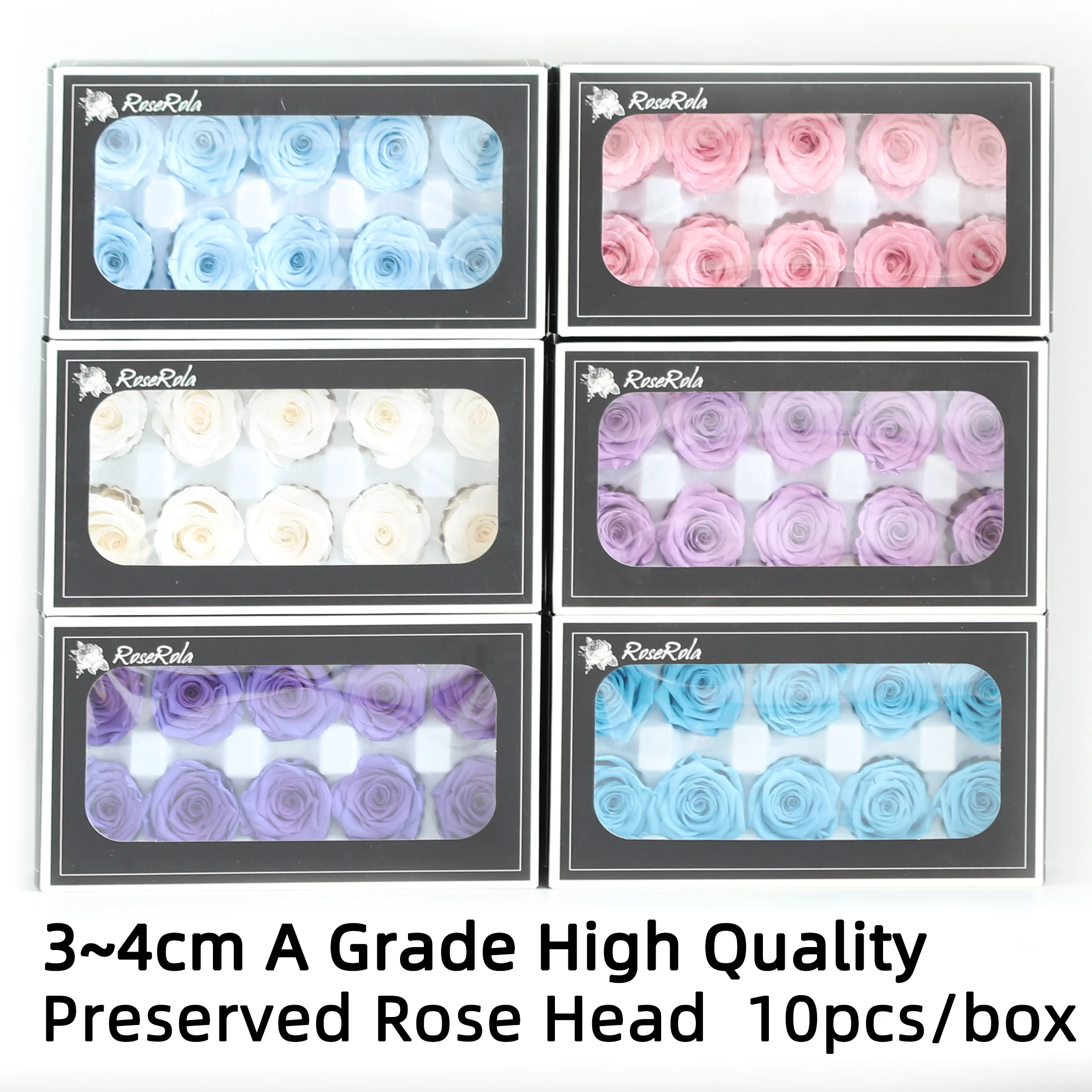 Grade A Preserved Rose Heads, Real Eternal Mini Rose Head, DIY Crafts, Valentine's Day, Mother'S Day Gift, 3-4cm, 10 PCs/Box