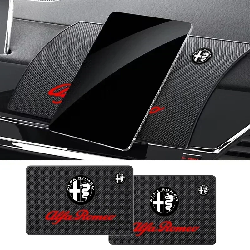 Car Dashboard Anti-Slip PVC Mat Auto Non-Slip Storage Pad Accessories For Alfa Romeo 147 159 156 Giulietta Giulia Mito Spider