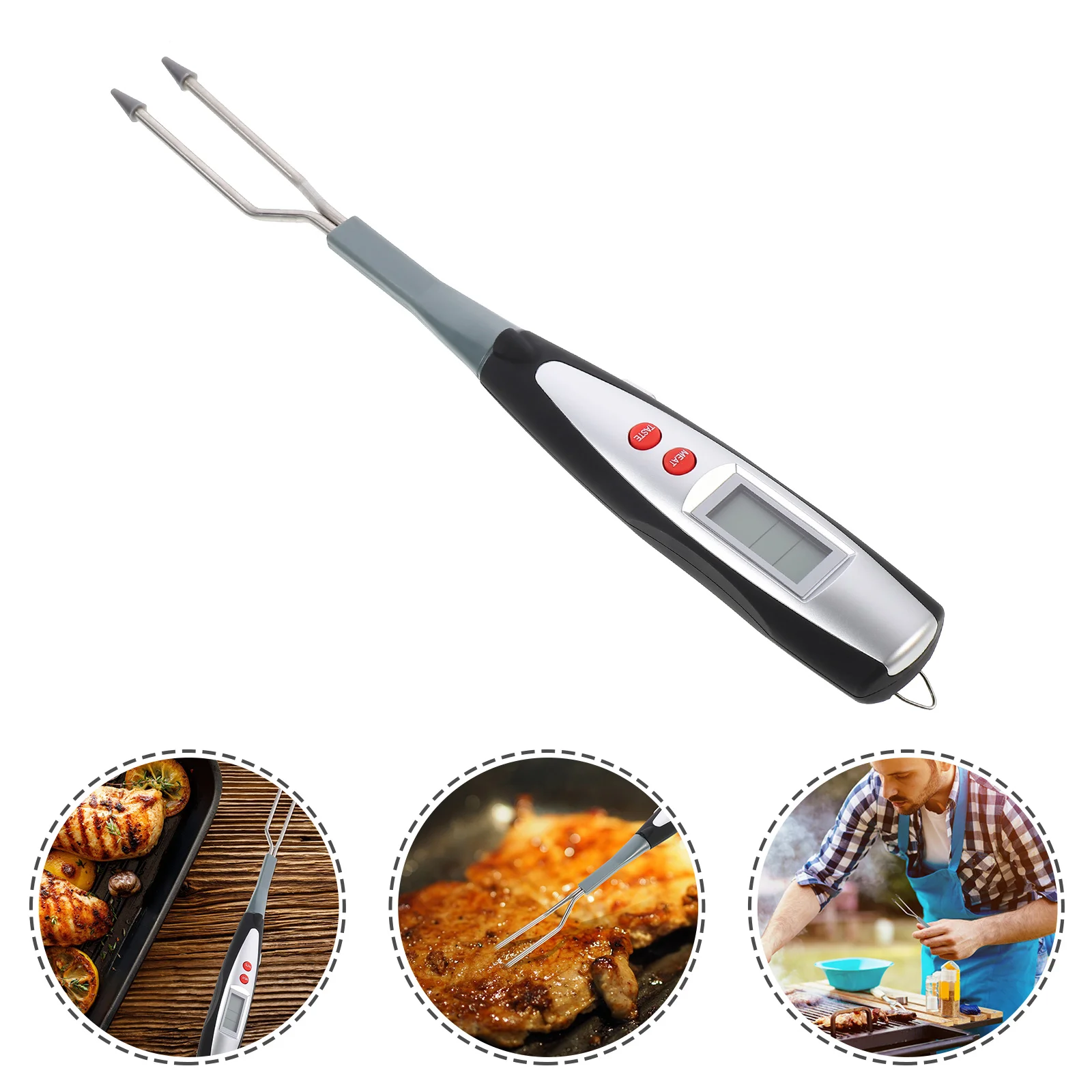 

1pc Cooking Thermometer Kitchen Thermometer BBQ Meat Fork Meat Thermometer Beef Temperature Indicator