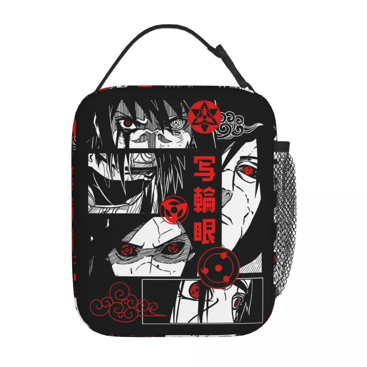 

Custom N-Narutoes Sharingan Insulated Lunch Tote Bag for Women Portable Cooler Thermal Bento Box Work School Travel