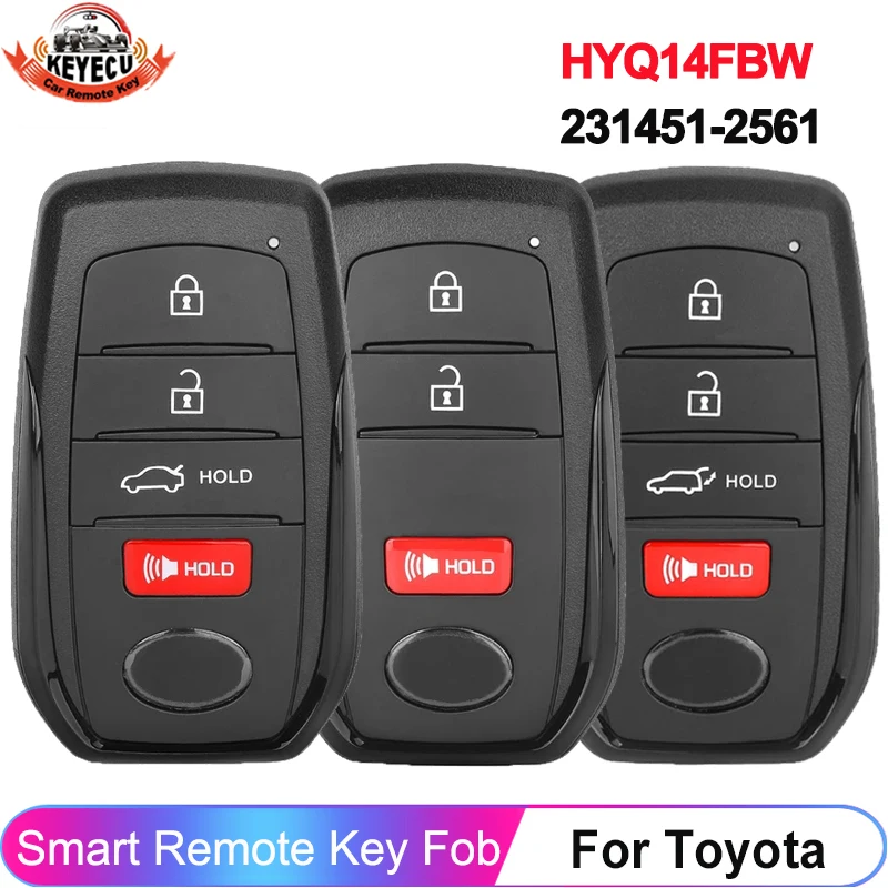 

KEYECU 8990H-0A020 HYQ14FBW для Toyota Corolla Cross 2022 2023 2024 плата ID: 231451-2561 ключ дистанционного управления 4A чип 314,3 МГц смарт-брелок